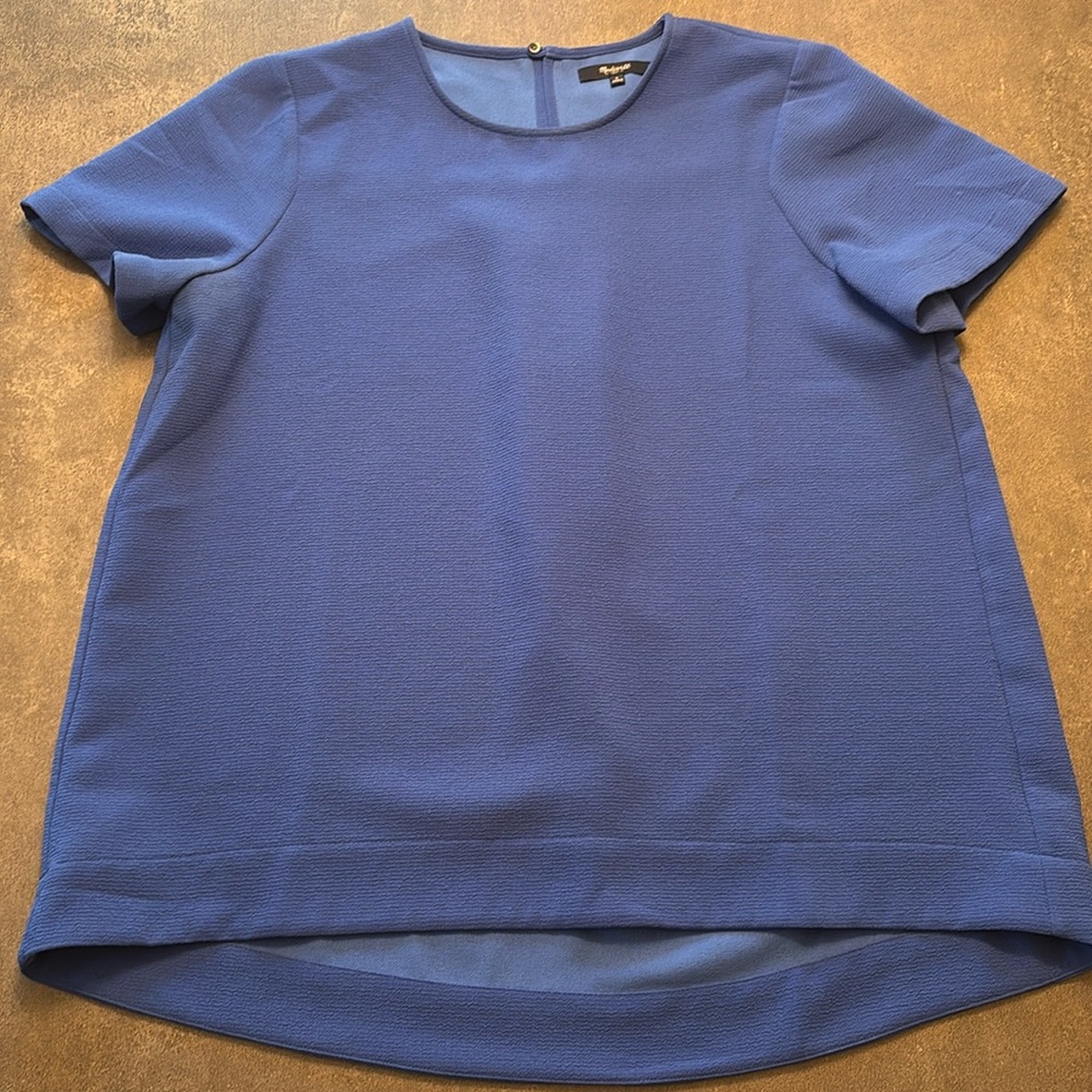 Madewell Blue Boxy Short Sleeve Blouse